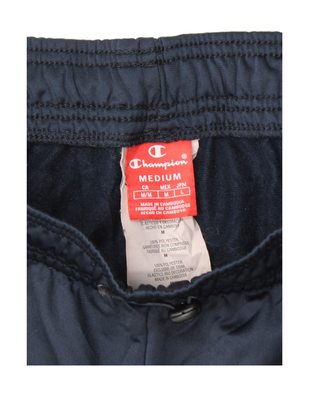 CHAMPION Mens Tracksuit Trousers Medium  Navy Blue Colourblock Polyester