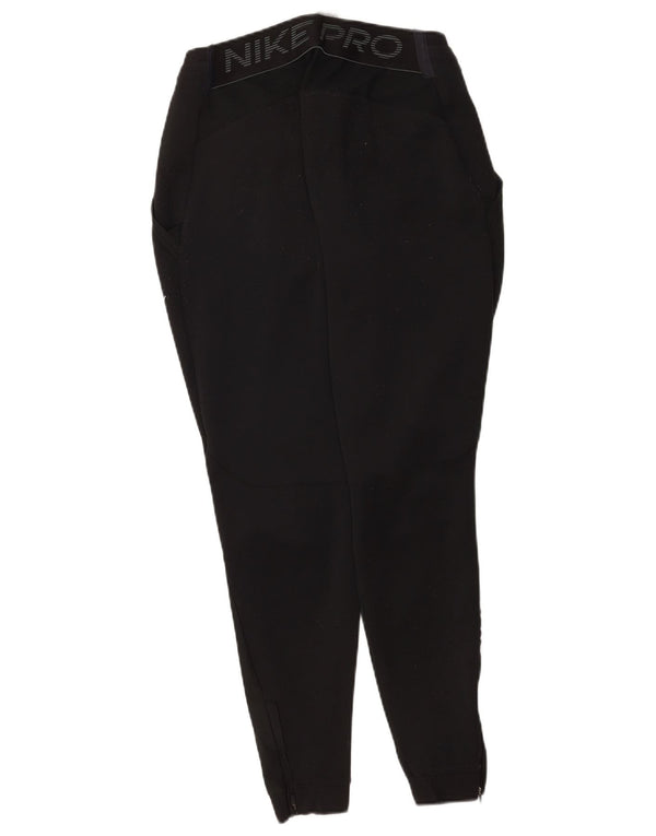 Женские спортивные брюки с графическим рисунком Nike Dri Fit UK 12, средние черные