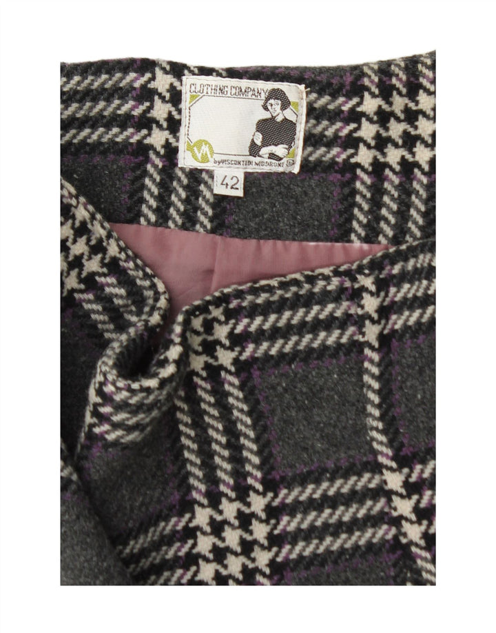 VINTAGE Womens Pencil Skirt IT 42 Medium W28  Grey Check Vintage Vintage and Second-Hand Vintage from Messina Hembry 