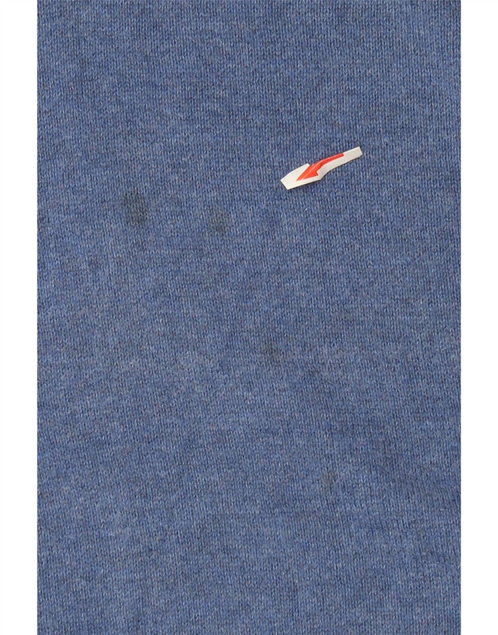 Мужской джемпер с v-образным вырезом Marks & Spencer, средний синий хлопковый свитер