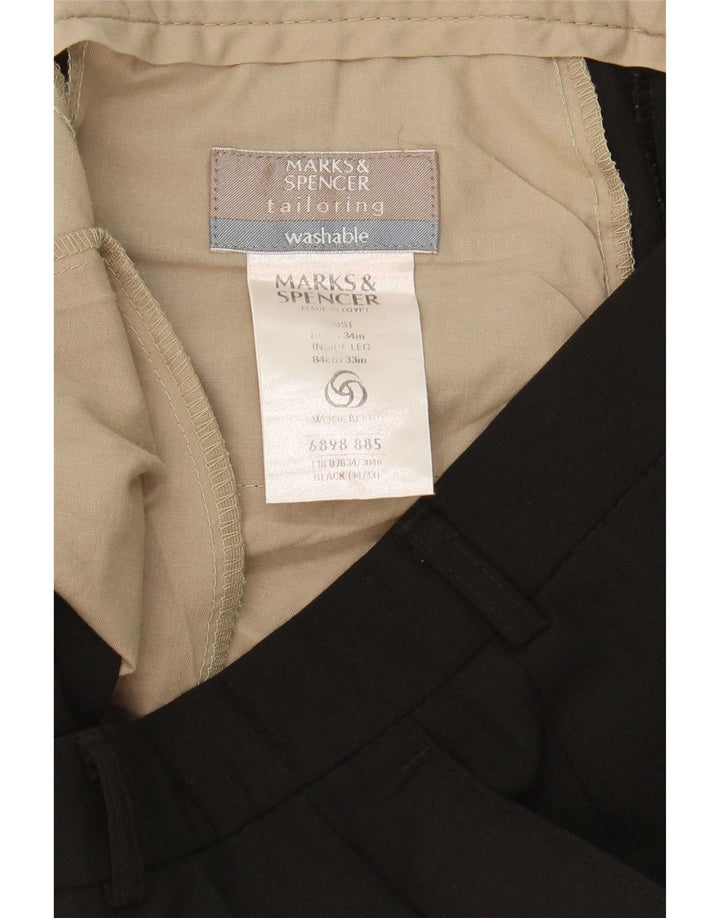 Мужские костюмные брюки Marks & Spencer W34 L33 черные из полиэстера