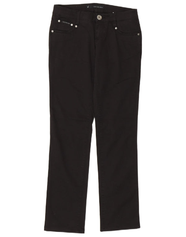 Женские прямые джинсы с низкой талией Calvin Klein W26 L29, черный хлопок