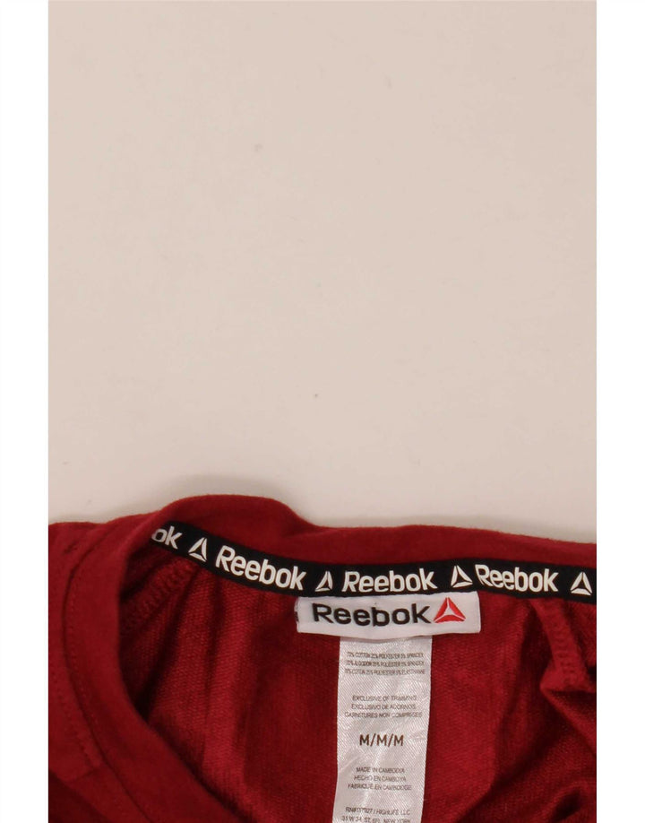 Мужской свитер Reebok, хлопковый джемпер среднего красного цвета