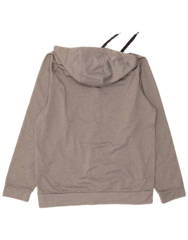 Мужской свитер с капюшоном NIKE Dri Fit на молнии, средний серый полиэстер