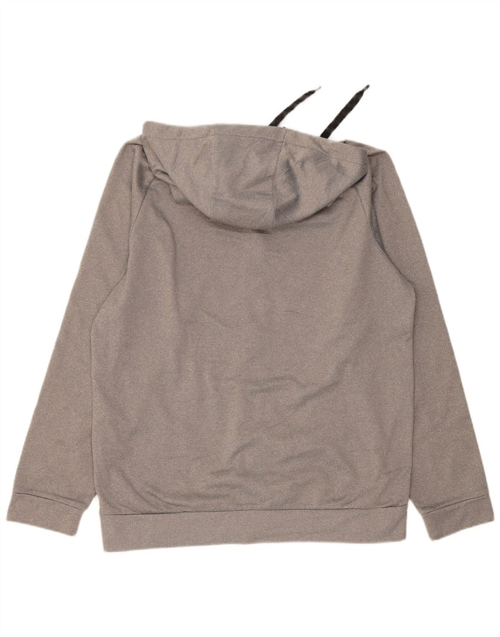 Мужской свитер с капюшоном NIKE Dri Fit на молнии, средний серый полиэстер