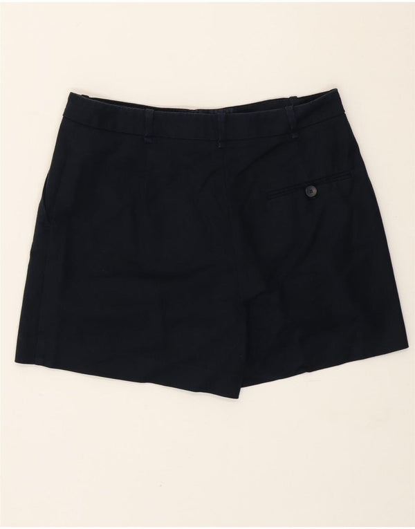 Zara Womens High Waist Chino Shorts Medium W28 Navy Blue