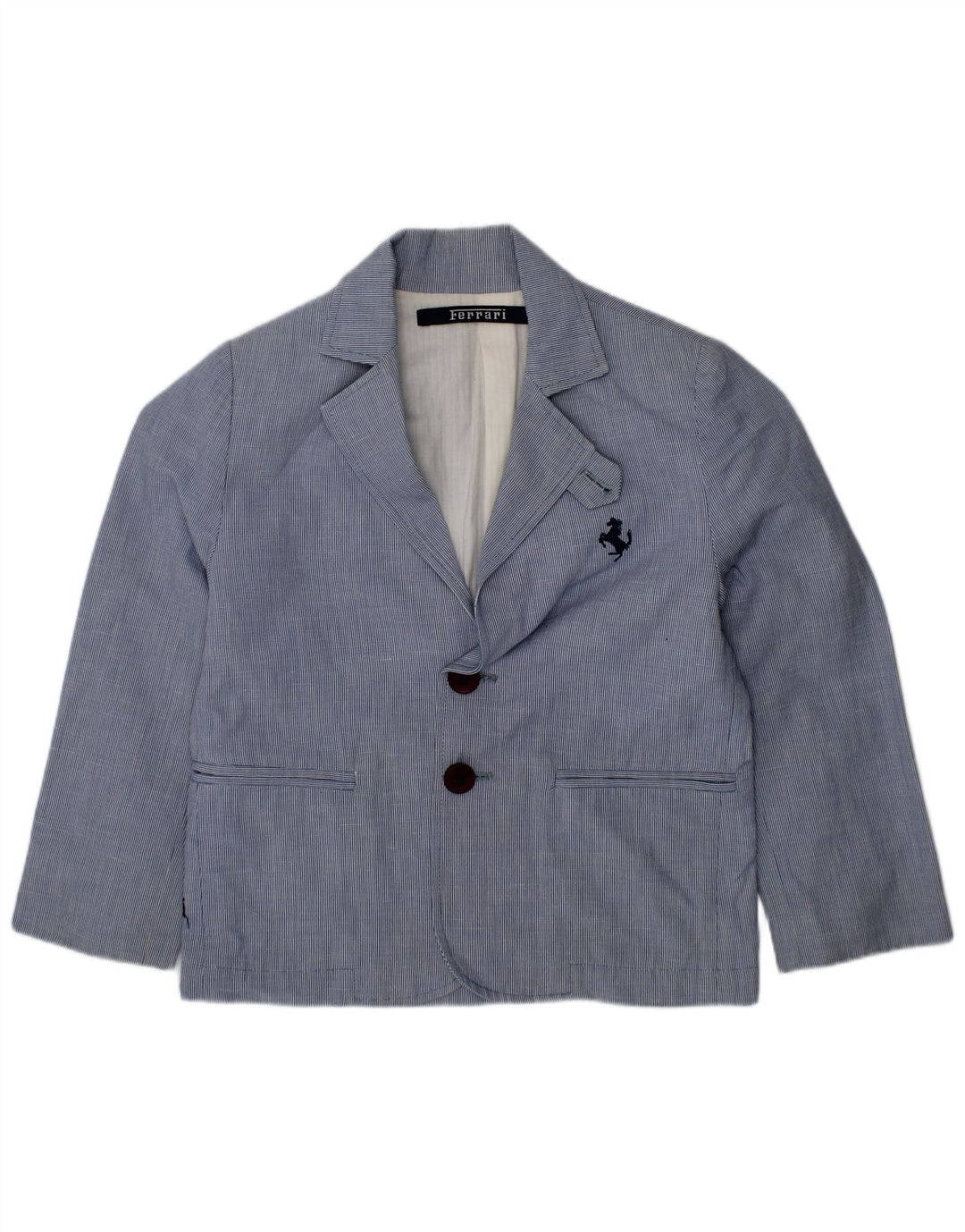 Блейзер Ferrari на двух пуговицах для мальчиков 3–4 лет, синяя в тонкую полоску