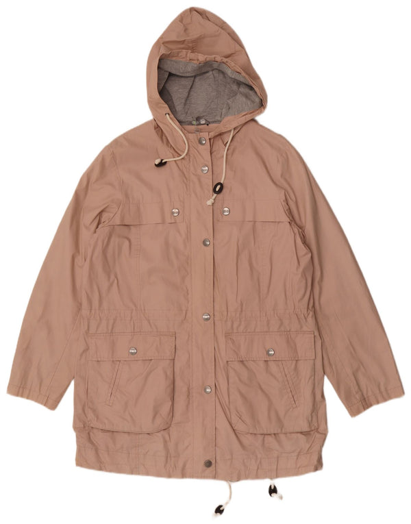 Женская парка с капюшоном Marks & Spencer UK 14, большой розовый хлопок