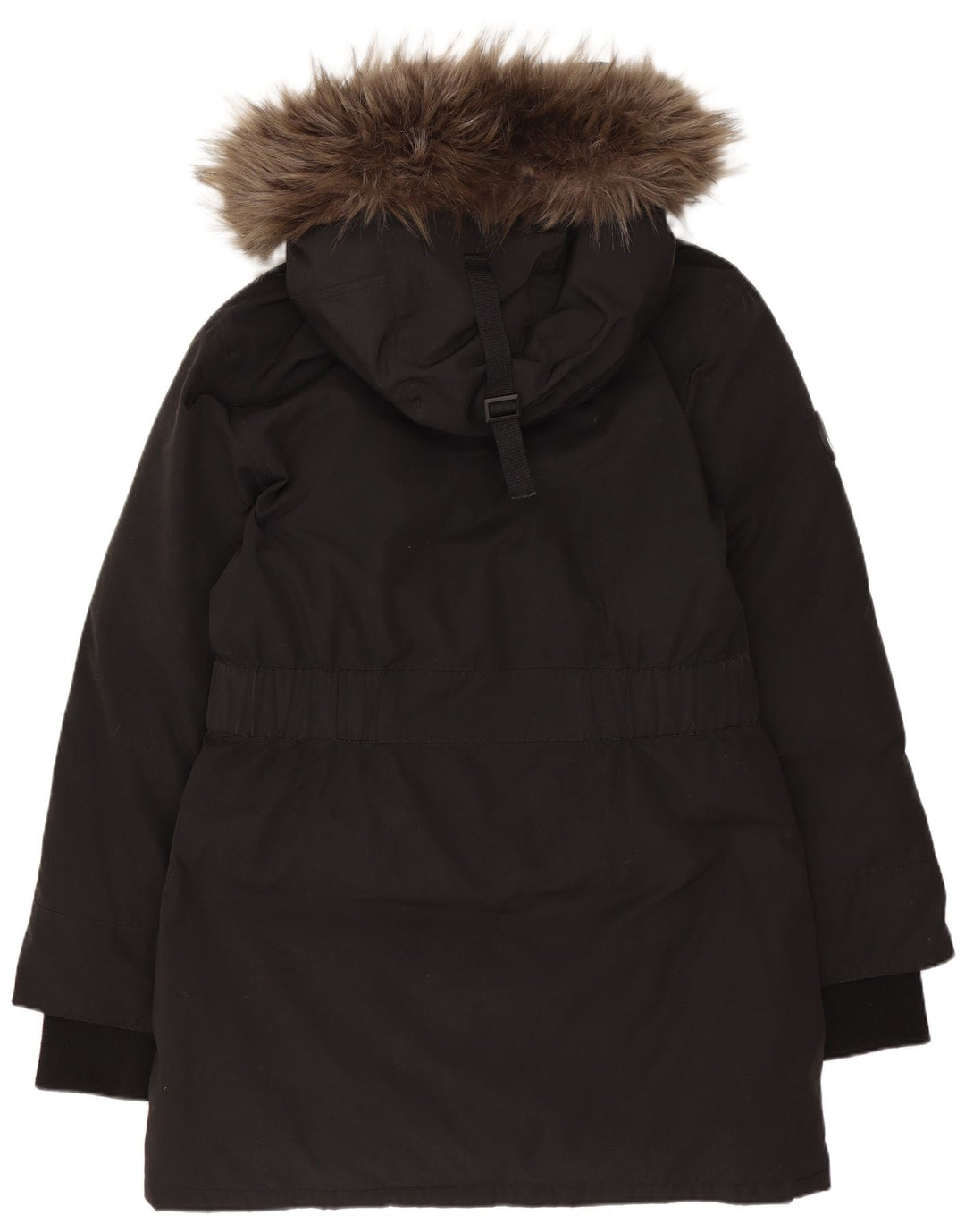 Женское длинное стеганое пальто с капюшоном Superdry UK 10, маленький черный полиэстер