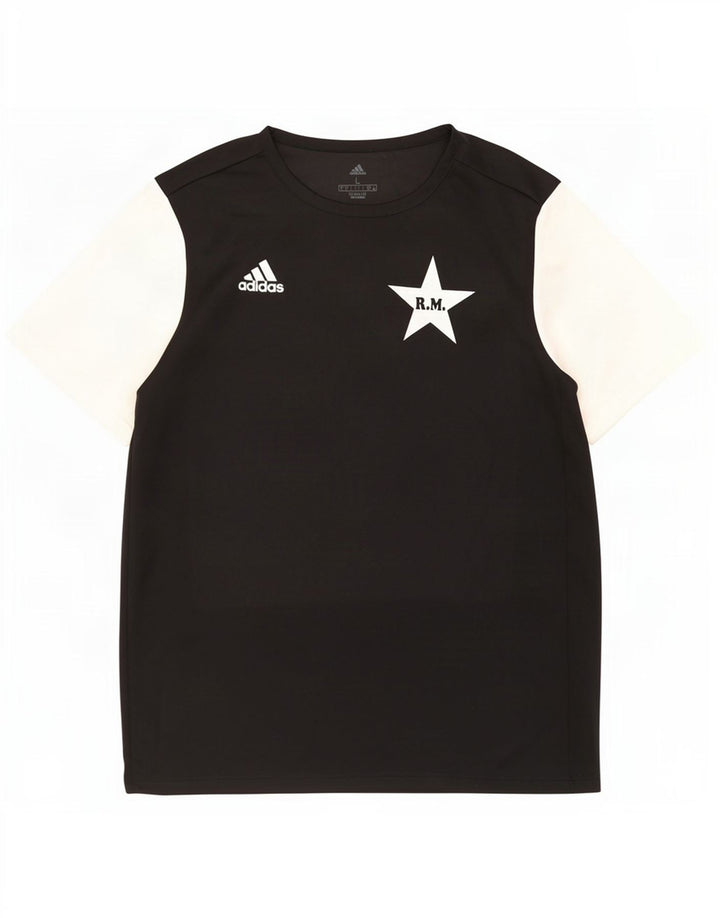 Мужская футболка Adidas Climalite с графическим рисунком, большой черный полиэстер с цветными блоками