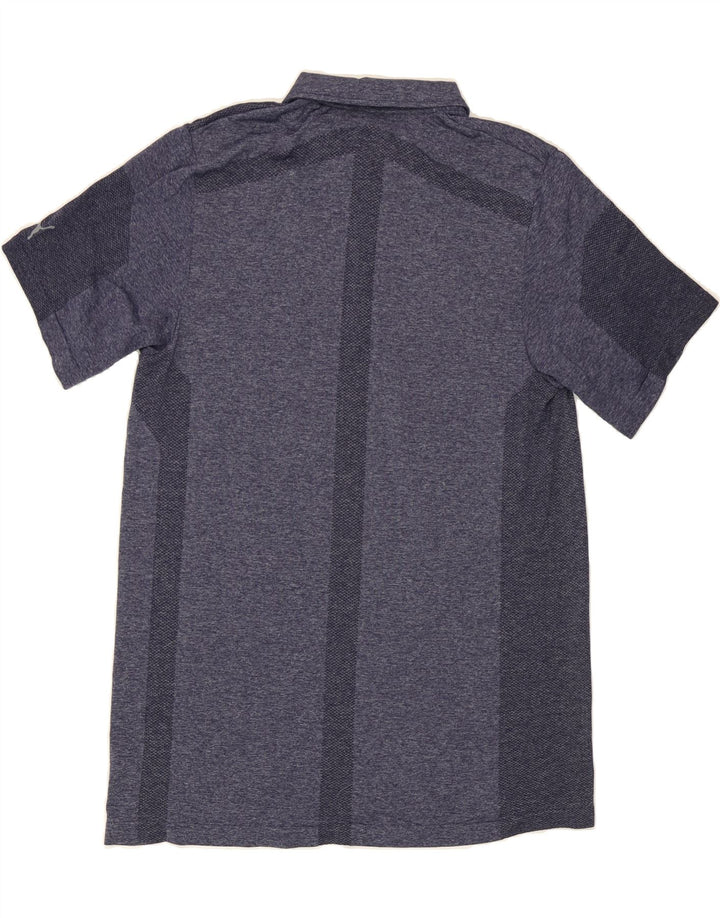 PUMA Mens Polo Shirt 2XL Navy Blue Colourblock Vintage Puma and Second-Hand Puma from Messina Hembry 