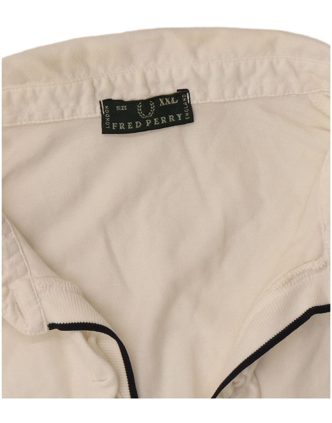 Женская рубашка-поло с оборками спереди Fred Perry UK 20 2XL, белая
