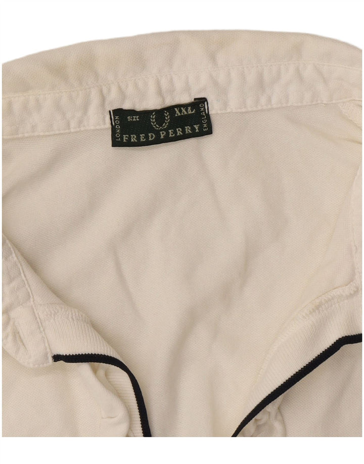 Женская рубашка-поло с оборками спереди Fred Perry UK 20 2XL, белая
