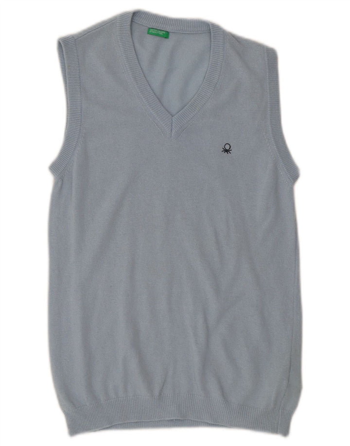 BENETTON Boys Vest Tank Top 10-11 Years XL  Blue Wool