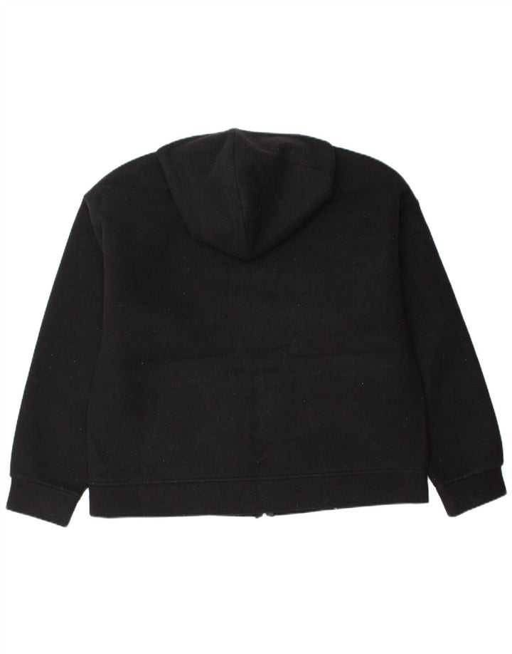 Женская флисовая куртка с капюшоном Zara UK 16, большой черный полиэстер