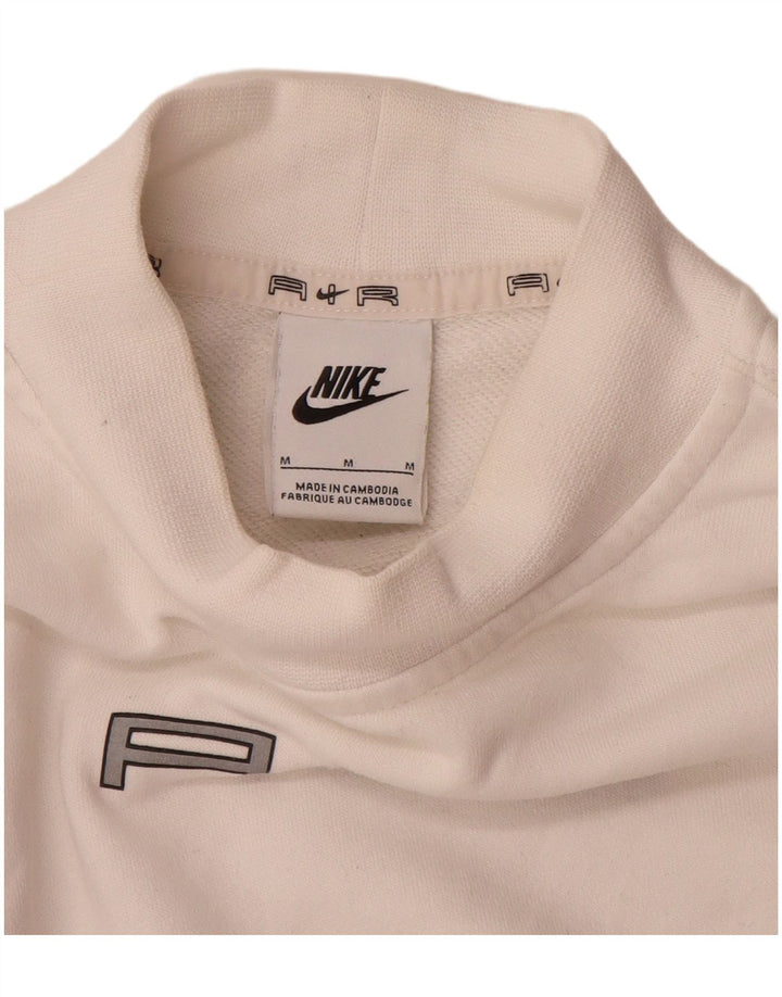 Женский укороченный свитшот оверсайз Nike UK 14, средний белый цвет с цветными блоками