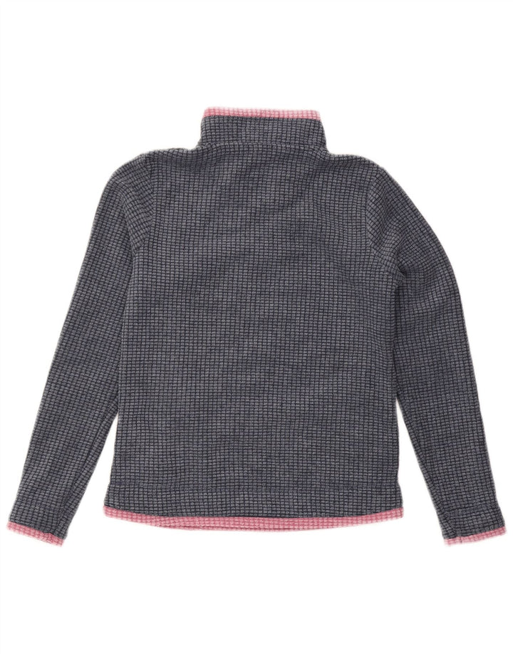 Женский флисовый джемпер WEIRD FISH с воротником на молнии, размер UK 8, маленький, темно-синий, полиэстер