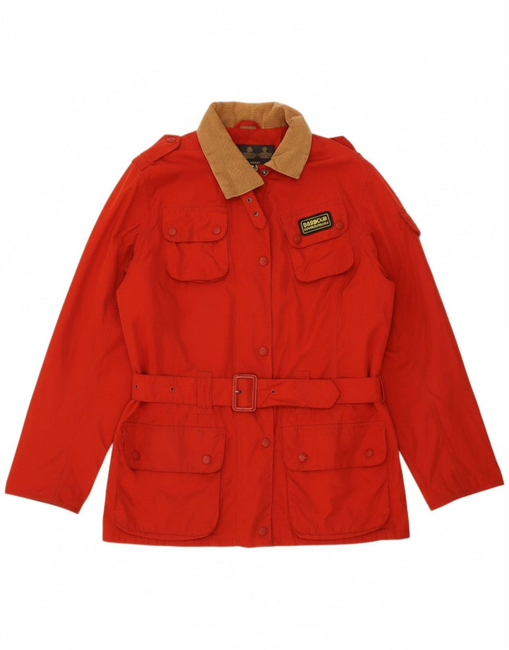 BARBOUR Womens Military Jacket UK 16 Large  Red Polyester