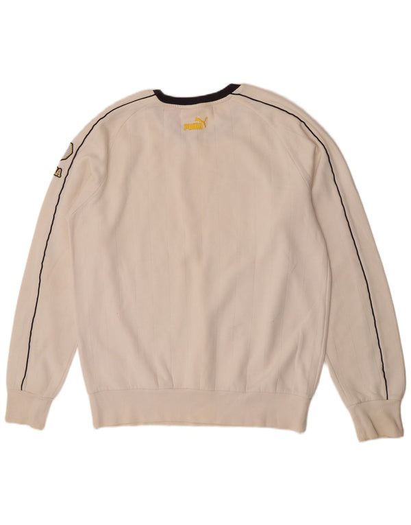 Мужской свитшот с рисунком Puma, большой белый хлопковый джемпер