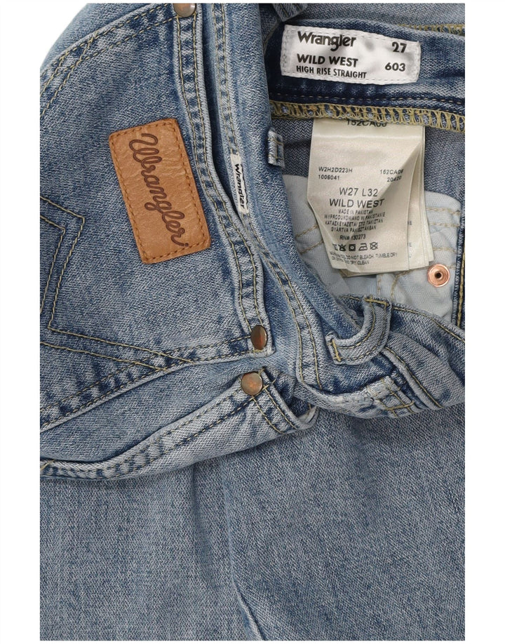 Женские прямые джинсы WRANGLER Wild West с высокой посадкой W27 L27, синий хлопок