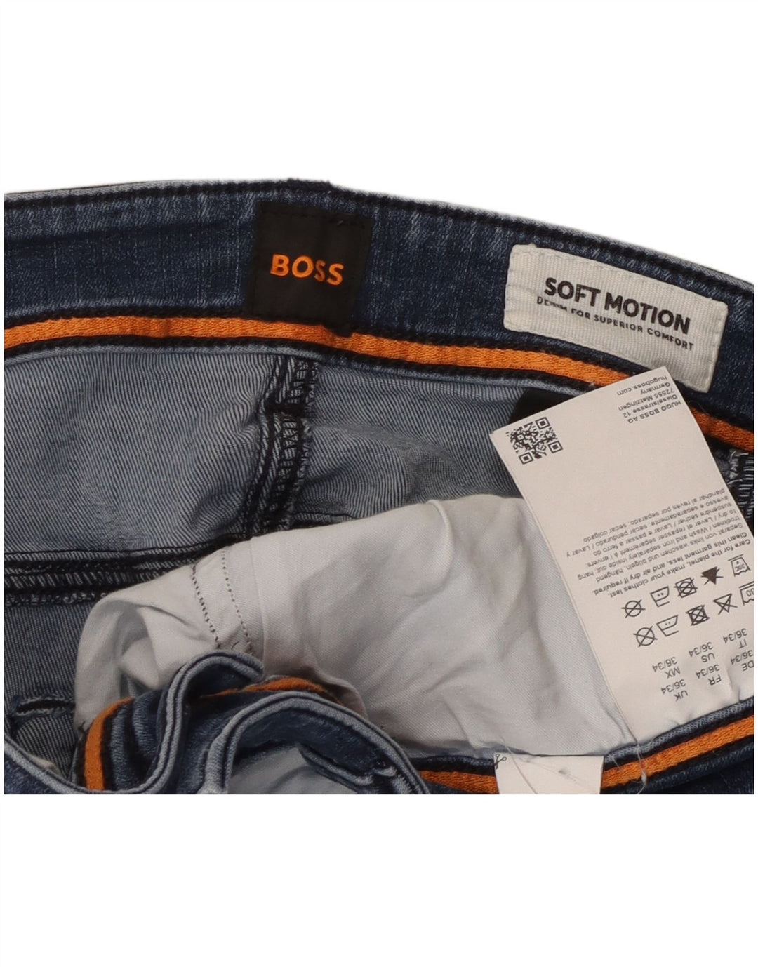 Hugo Boss Женские узкие джинсы Soft Motion W36 L34 Синие хлопковые