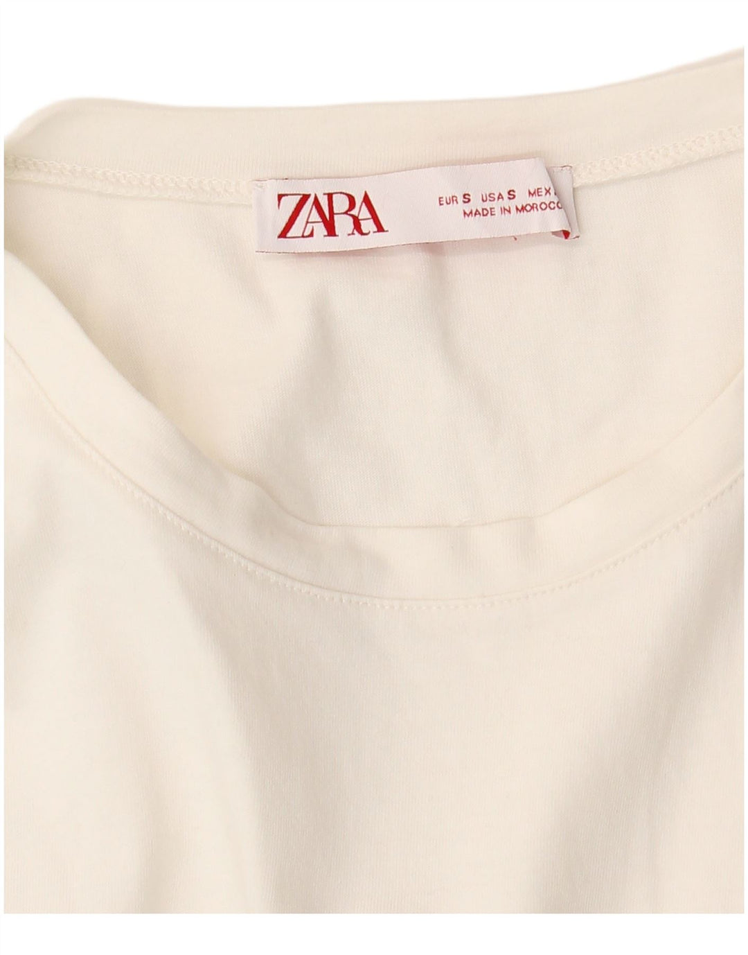 Женская футболка ZARA Top UK 10, маленькая, белая