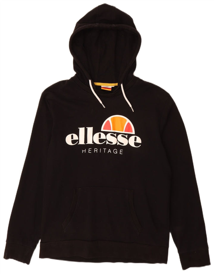 ELLESSE Мужской джемпер с капюшоном с рисунком Heritage XL, черный хлопок