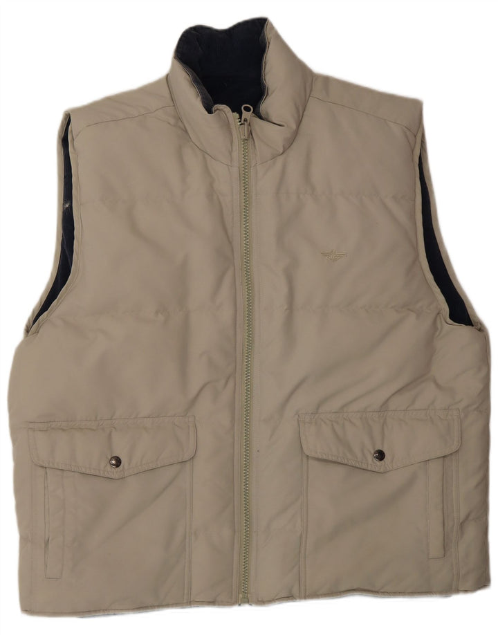 Мужской двусторонний жилет с подкладкой Dockers UK 44 2XL, бежевый, полиэстер