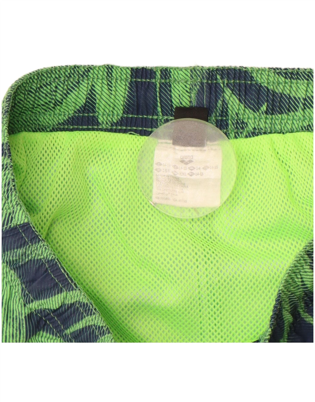 Спортивные шорты ARENA для мальчиков 14-15 лет, зеленый полиэстер с цветочным принтом