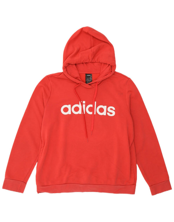 Женский джемпер с капюшоном Adidas с графическим рисунком UK 20/22 XL, красный хлопок