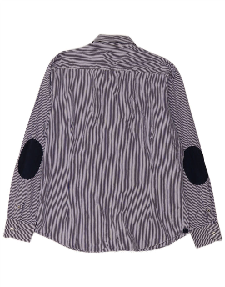 Мужская рубашка MASSIMO DUTTI XL синяя в тонкую полоску