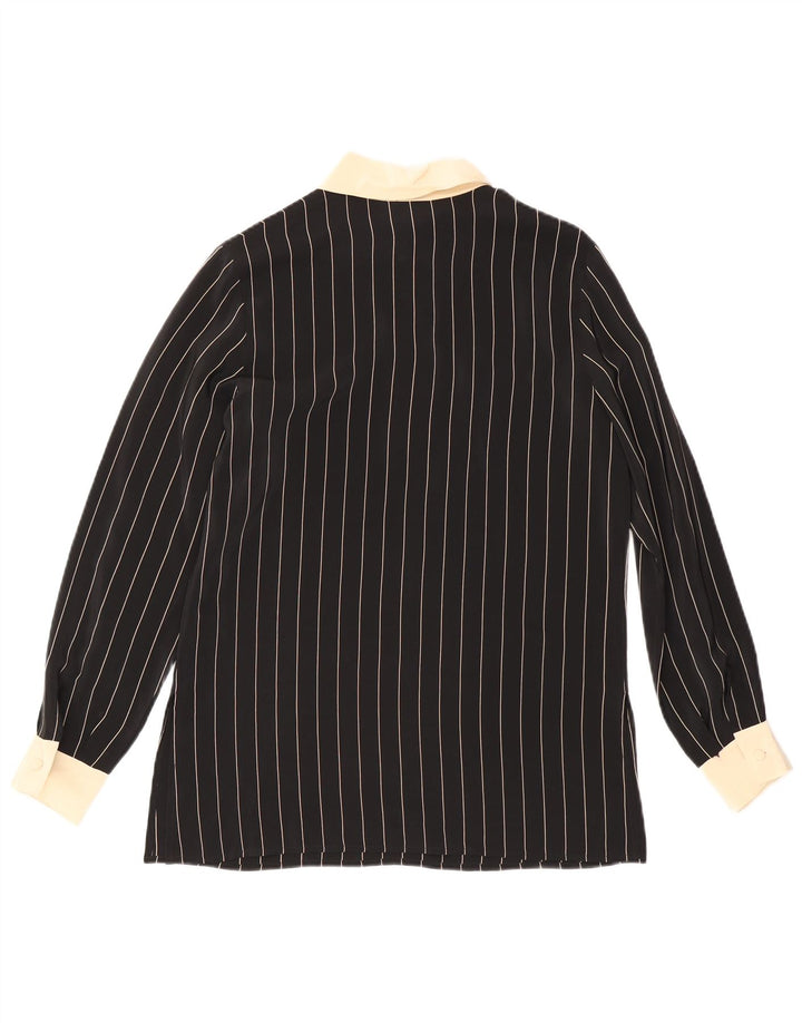 Женская рубашка-пуловер Gianfrediani IT 42, средний черный в тонкую полоску, шелк