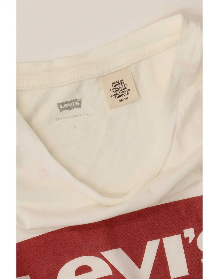 Женская футболка с рисунком Levi's Top UK 10, маленькая белая