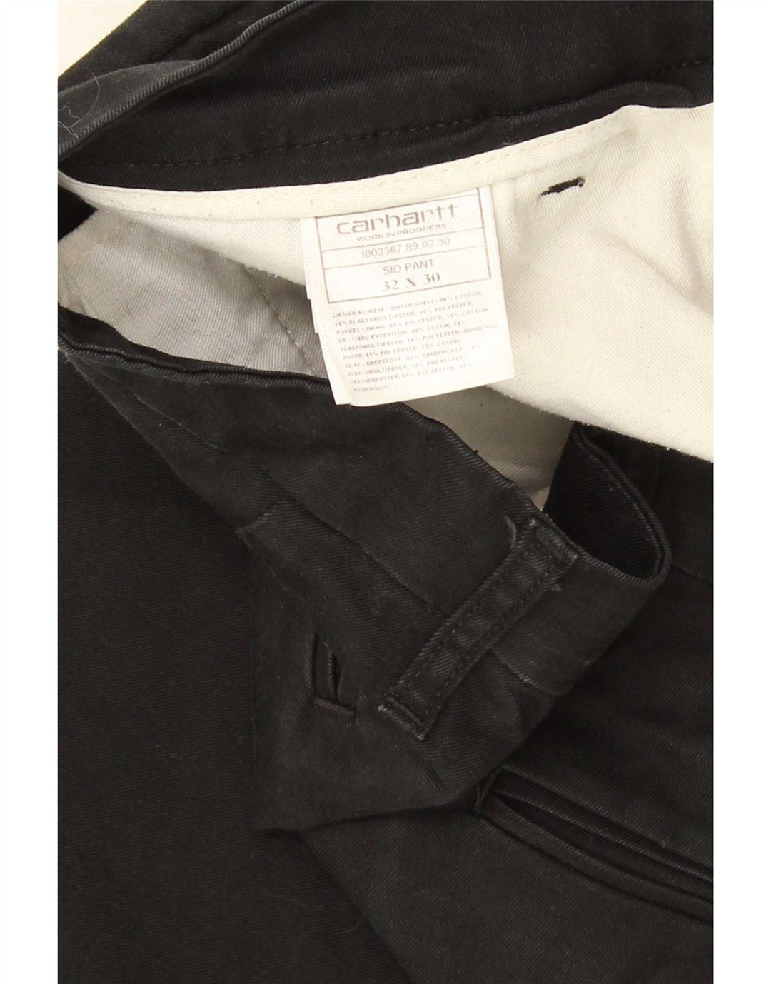 Мужские брюки-чиносы Carhartt Sid W32 L30, черные, хлопковые