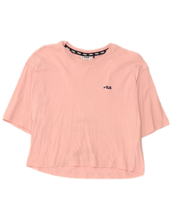 Укороченная футболка Fila для девочек 15–16 лет, розовый хлопок
