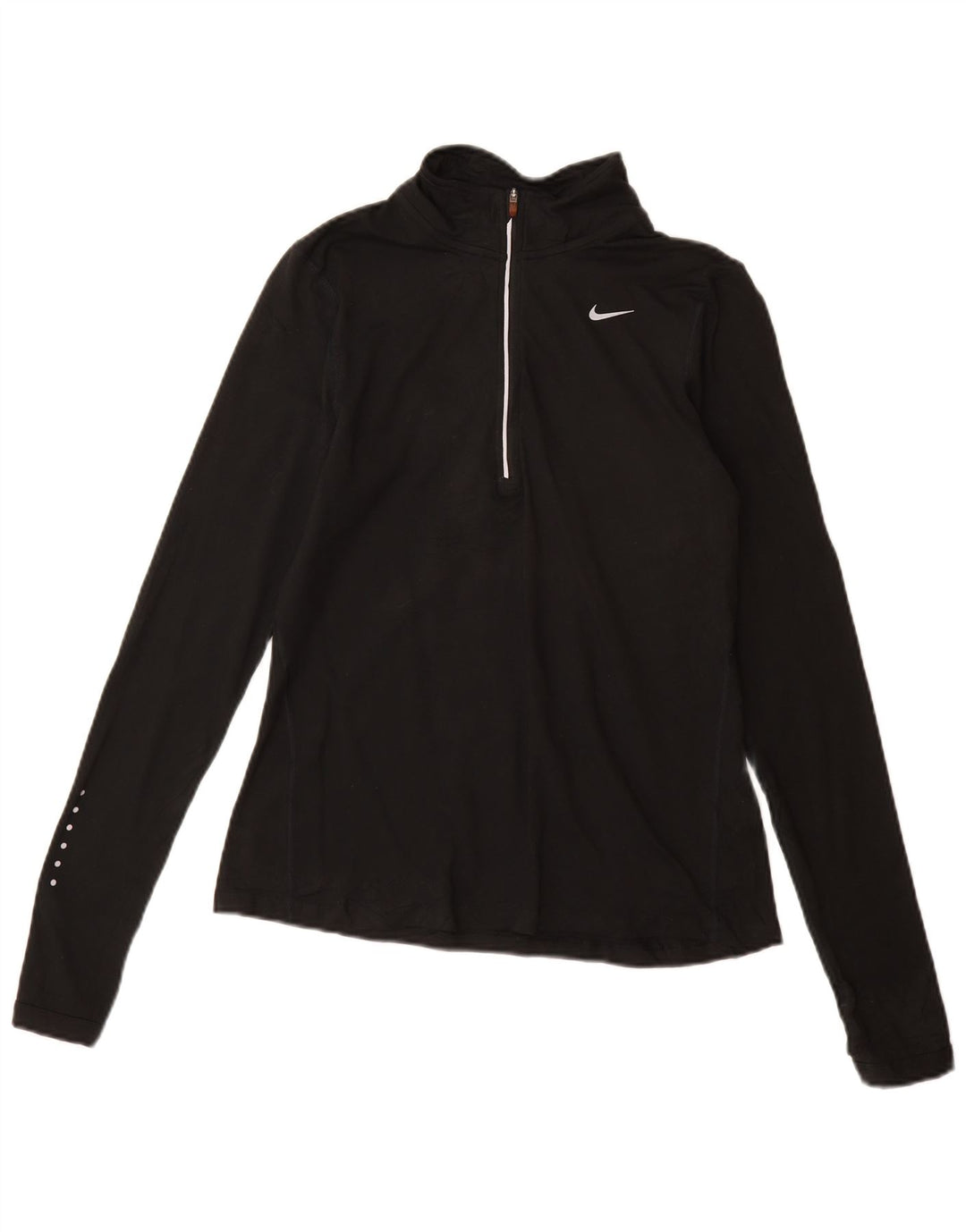 Женский спортивный костюм-пуловер с воротником на молнии Nike Dri Fit UK 10, маленький черный