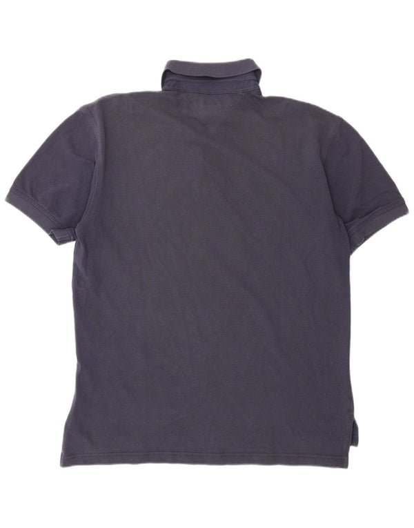 Мужская рубашка-поло TOMMY HILFIGER среднего размера, темно-синяя, хлопок