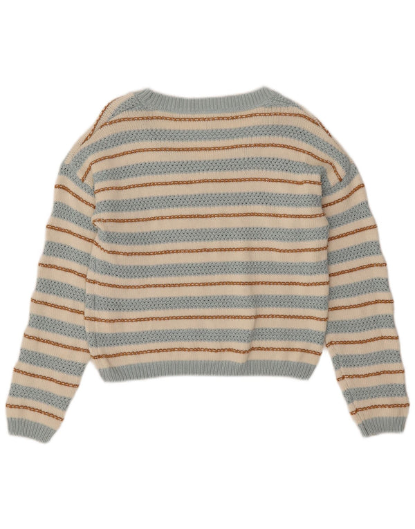 Женский укороченный джемпер с вырезом лодочкой PEPE Jeans UK 6 XS Off White Striped