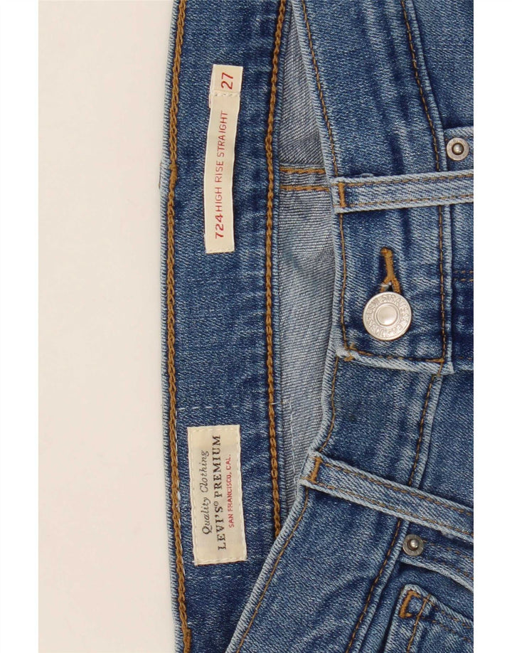Женские прямые джинсы Levi's 724 с высокой посадкой W27 L30 синие