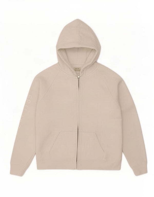 Женский свитер с капюшоном на молнии Jack Wills UK 12, средний белый хлопок