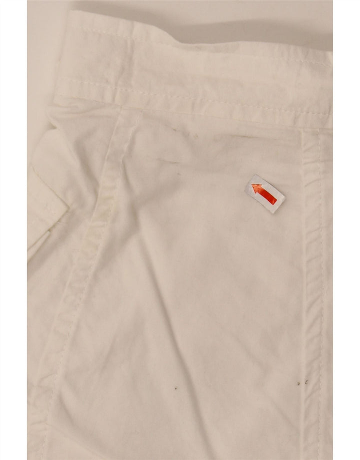 SPORT STAFF Womens High Waist Cargo Shorts Medium W26 White