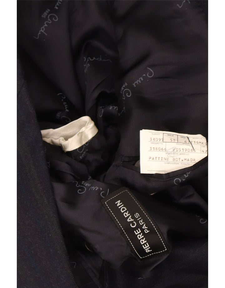 Мужской пиджак Pierre Cardin на 2 пуговицах IT 58 4XL Темно-синий в тонкую полоску