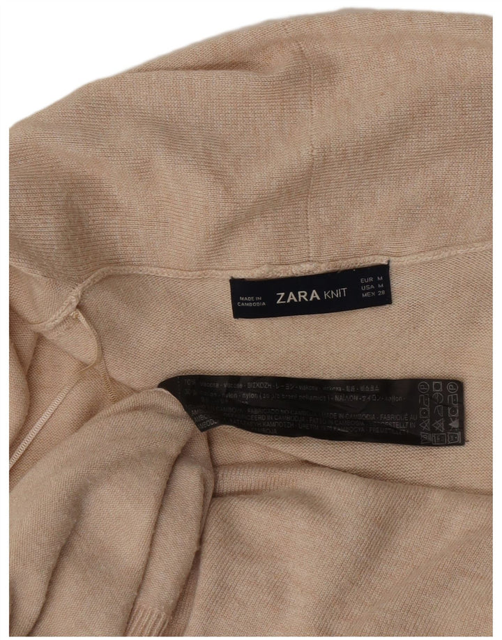 Женский удлиненный кардиган Zara UK 12, средний бежевый вискоза