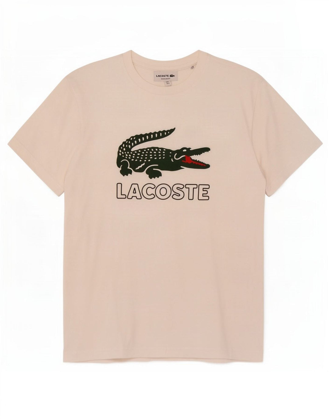 Мужская футболка обычного кроя Lacoste с рисунком, размер 3, маленькая, белая