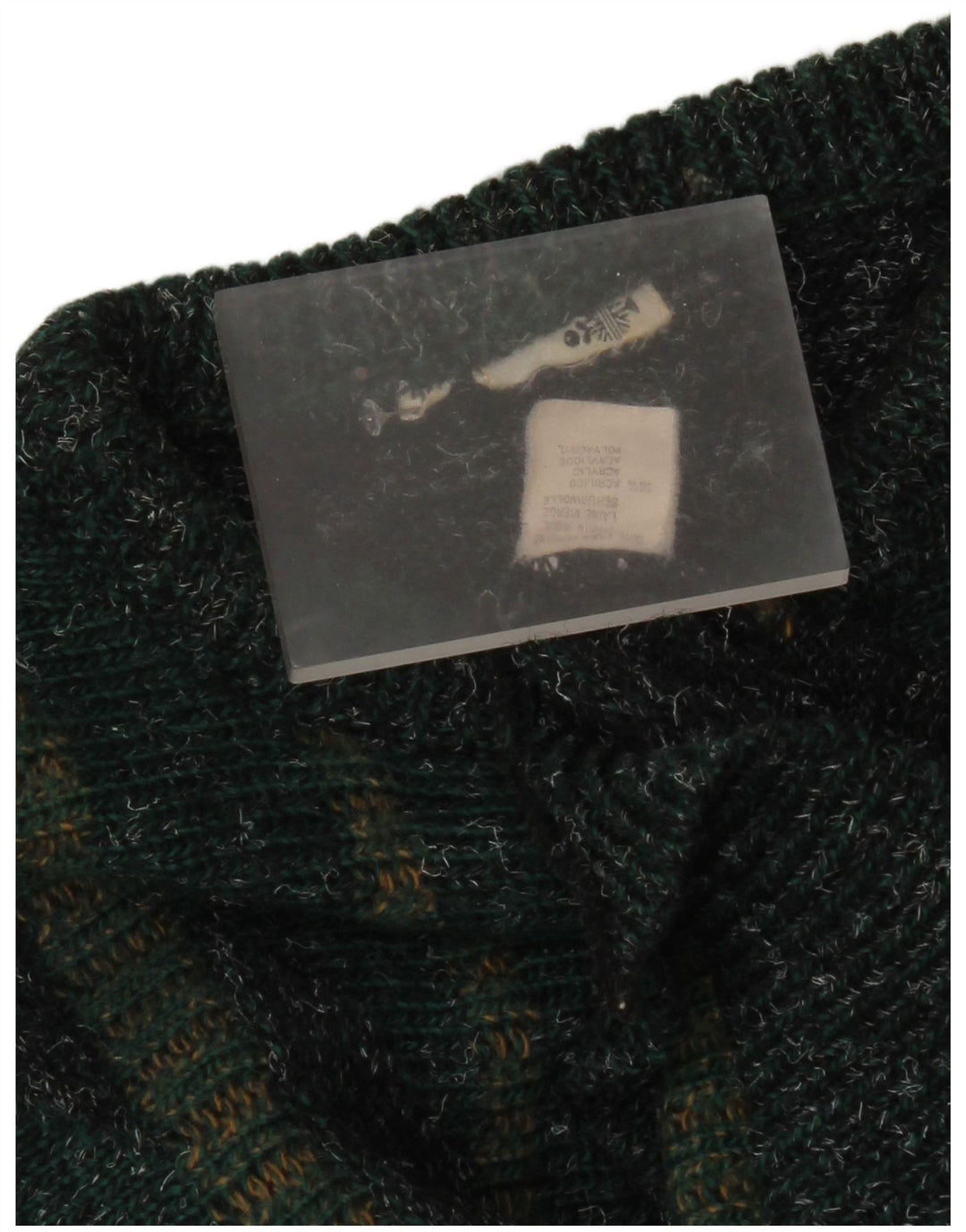 Винтажный мужской джемпер с круглым вырезом IT 50, средний зеленый в полоску