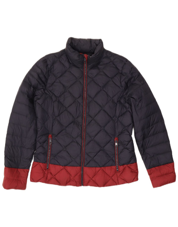 Женская стеганая куртка Tommy Hilfiger UK 18 XL Темно-синяя, нейлон с цветными блоками
