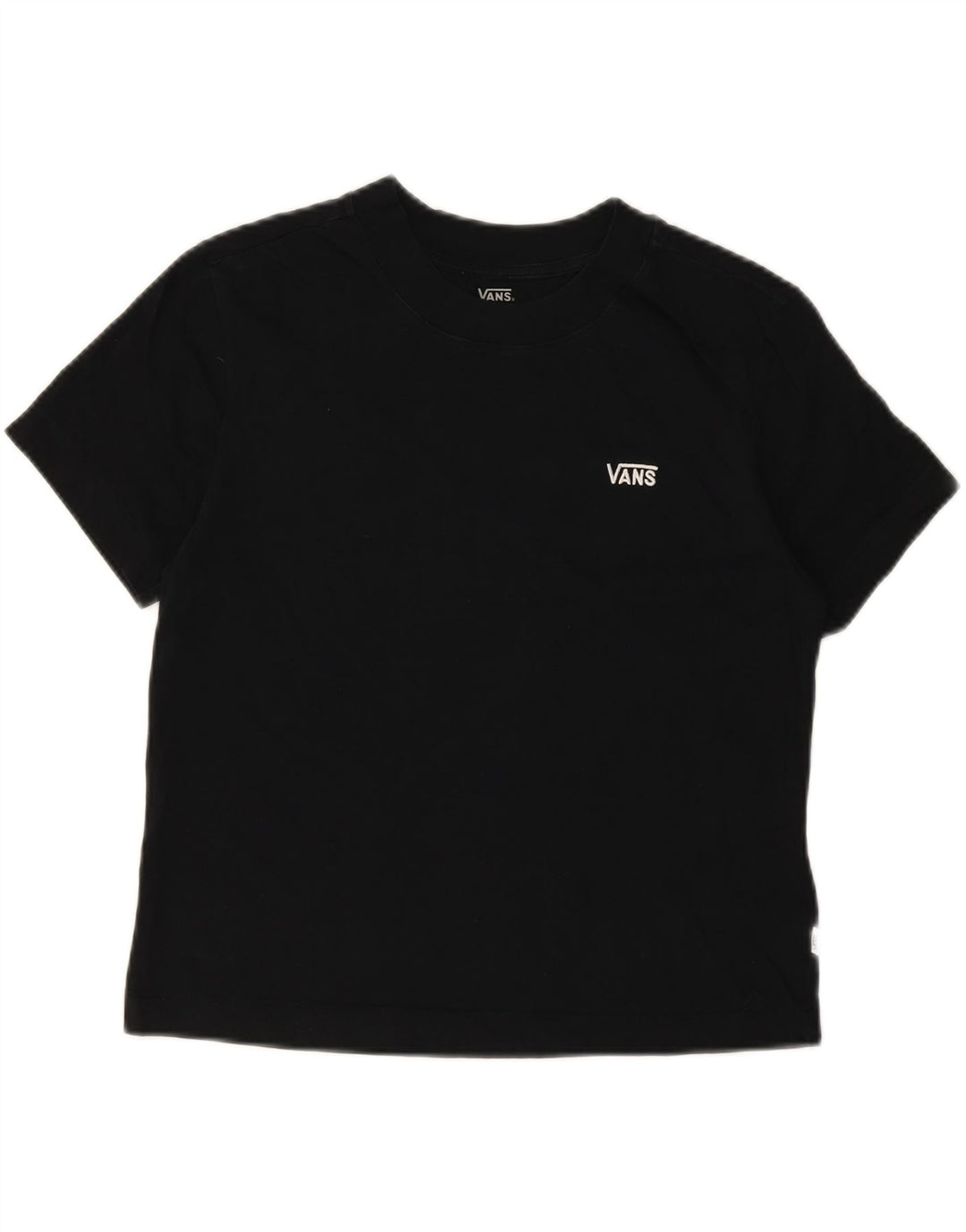VANS Womens Crop T-Shirt Top UK 14 Medium Black Cotton