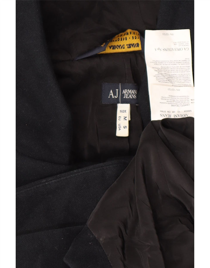 Armani Jeans Женское пальто с капюшоном UK 14 Средний Черный Хлопок