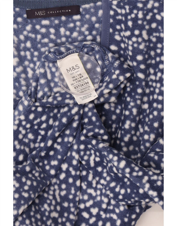 Женская флисовая куртка Marks & Spencer UK 16, большая, темно-синяя в пятнистый цвет