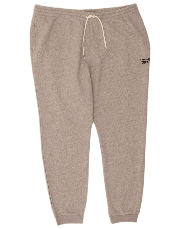 Мужские спортивные брюки Reebok, джоггеры, 2XL, серый хлопок с крапинками